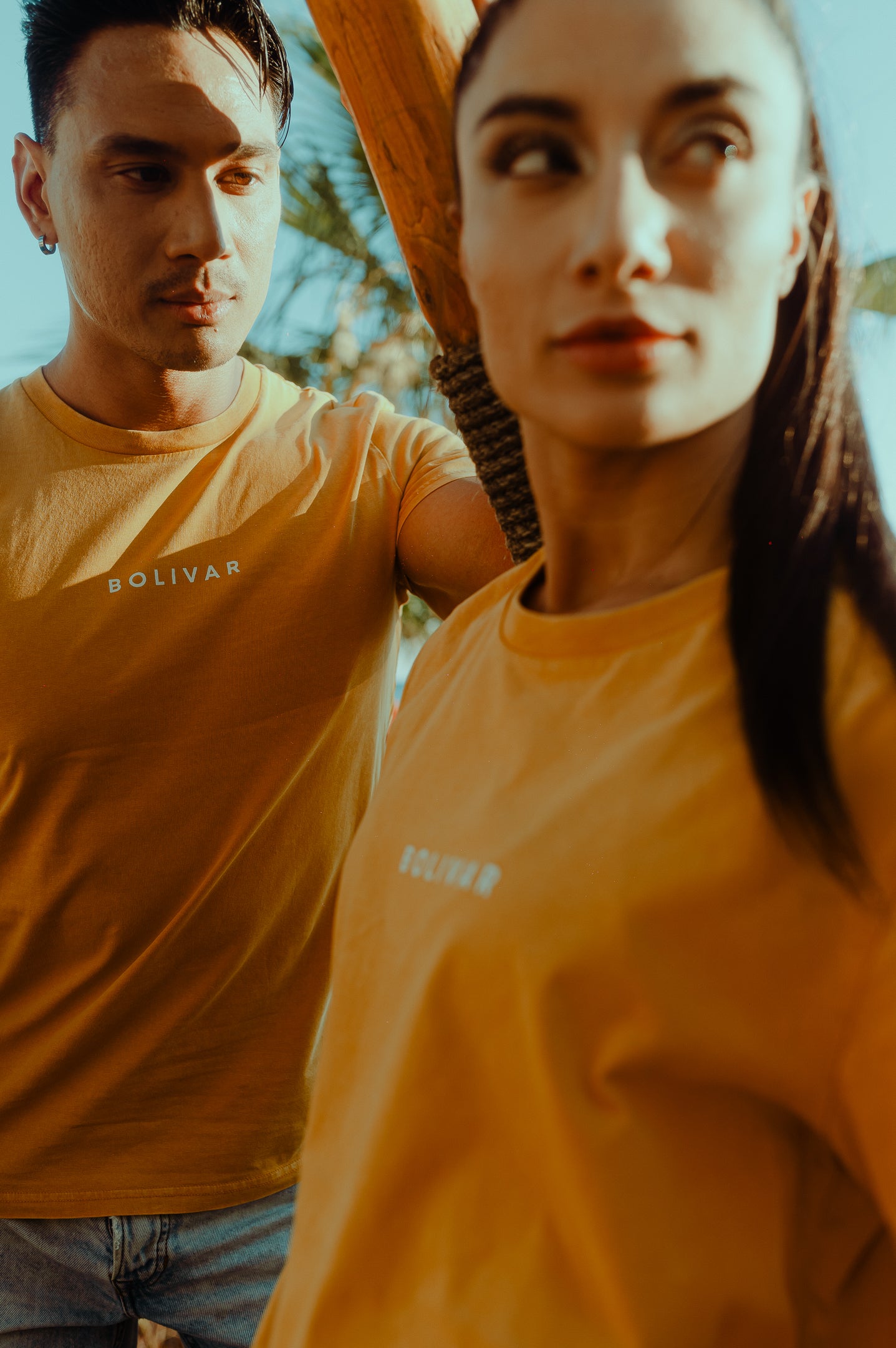 Bolivar Logo On Stone Washed Ochre Top