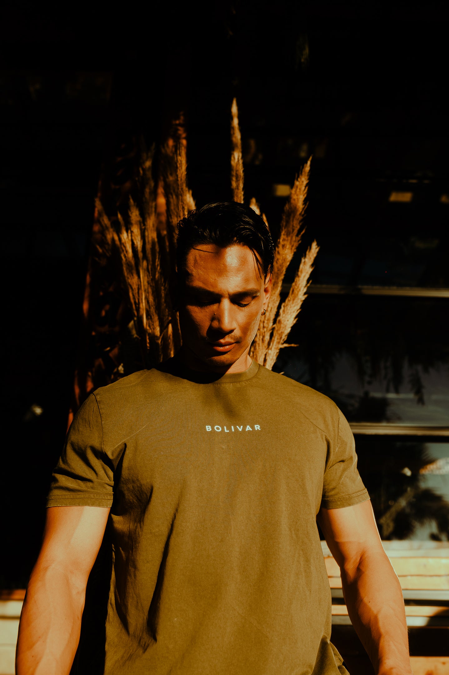 Bolivar Logo On Stone Washed Khaki Top
