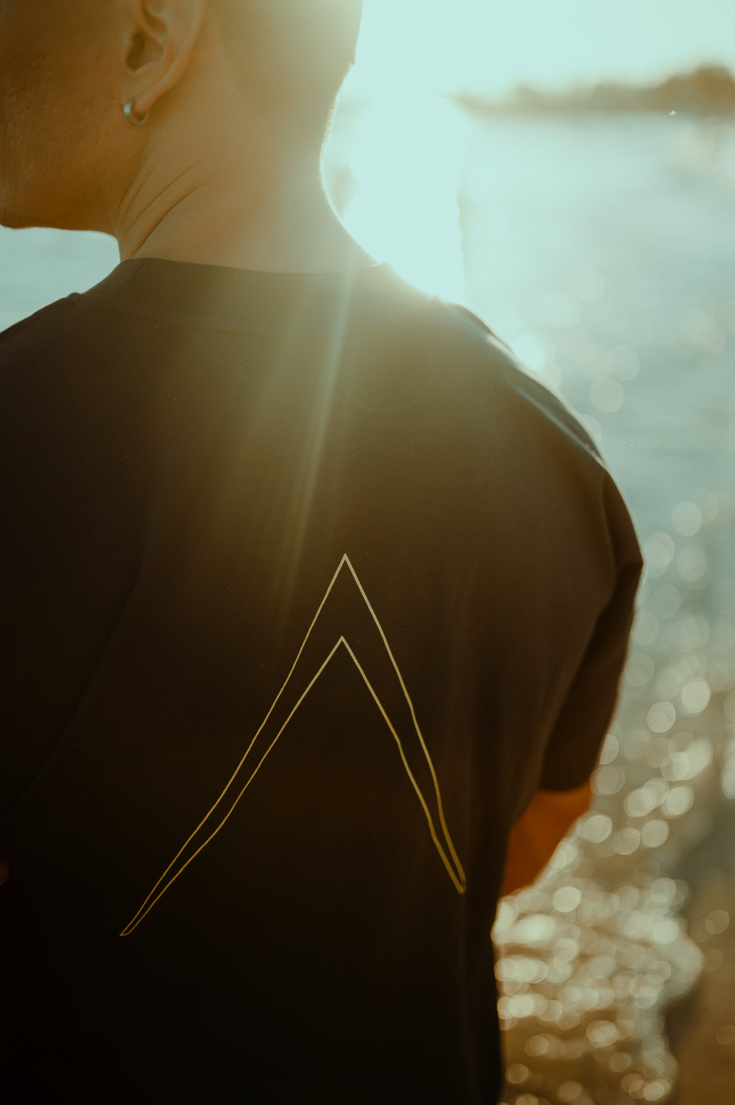 Neon Spray Logo On Indian Ink Grey Top