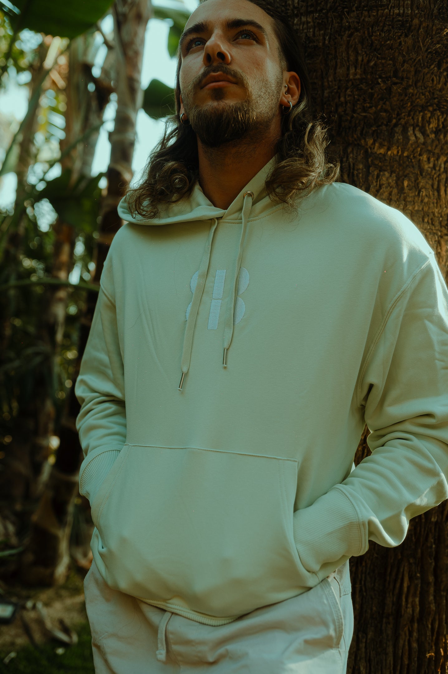 Hoodie With Double B Logo In Lime