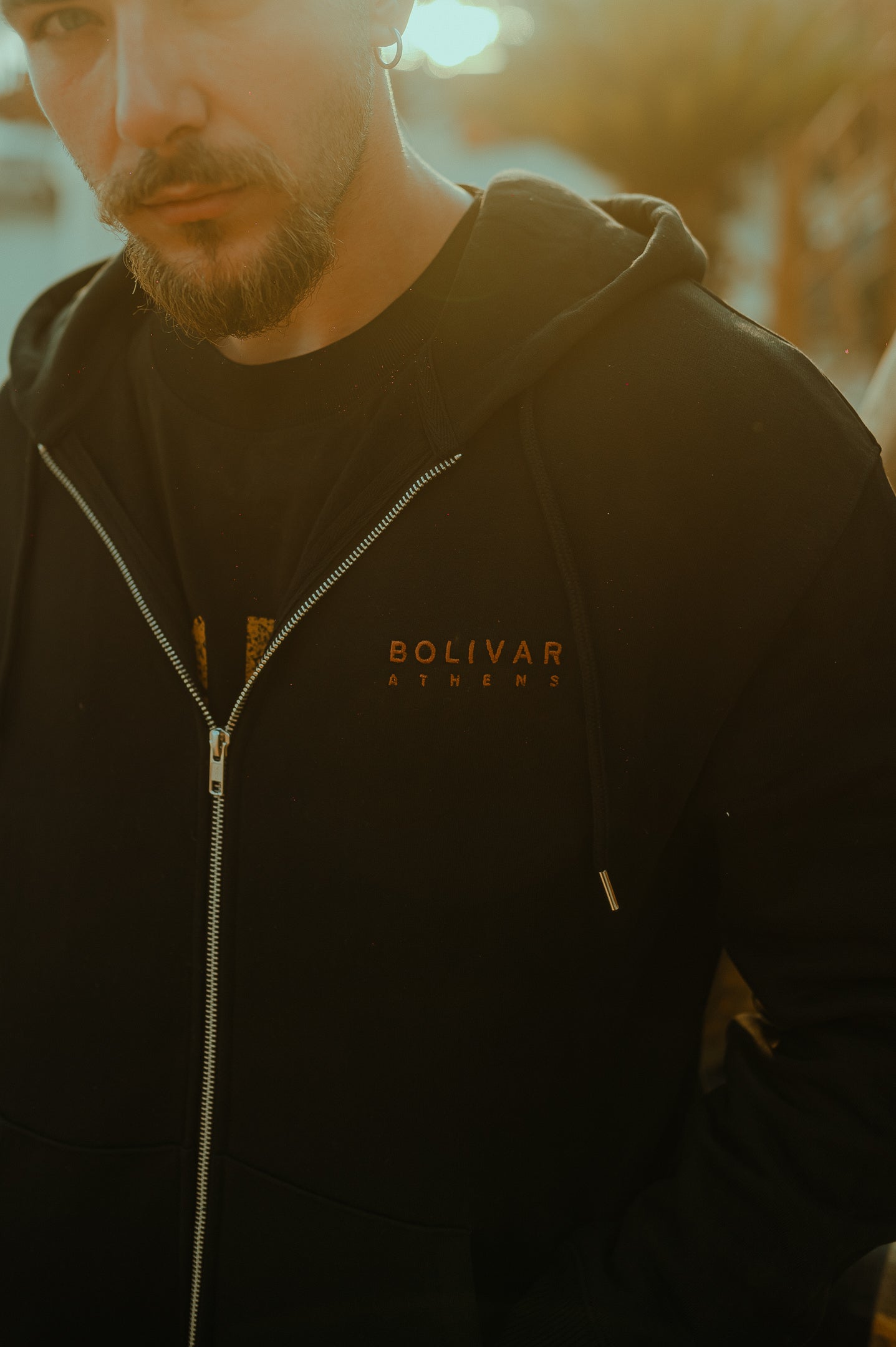 Zipper Hoodie Roof Logo In Black
