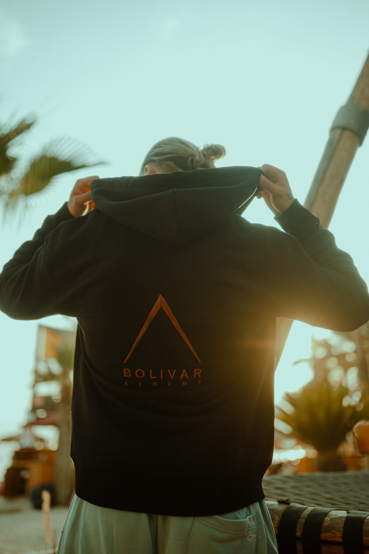 Zipper Hoodie Roof Logo In Black