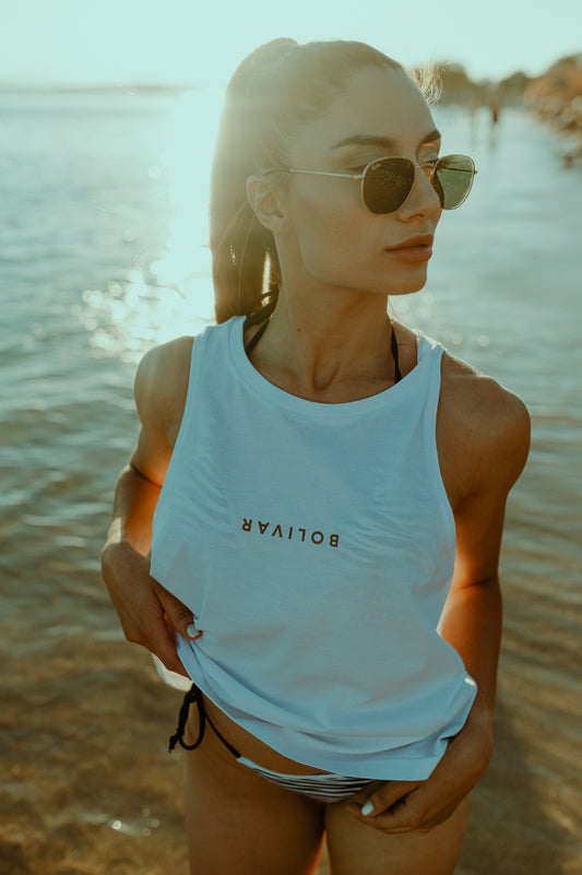 Bolivar Logo On White Tank Top